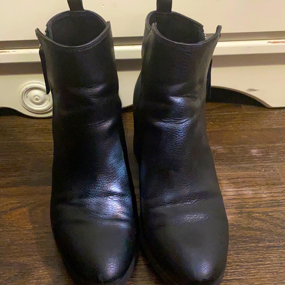 Faux leather ankle booties